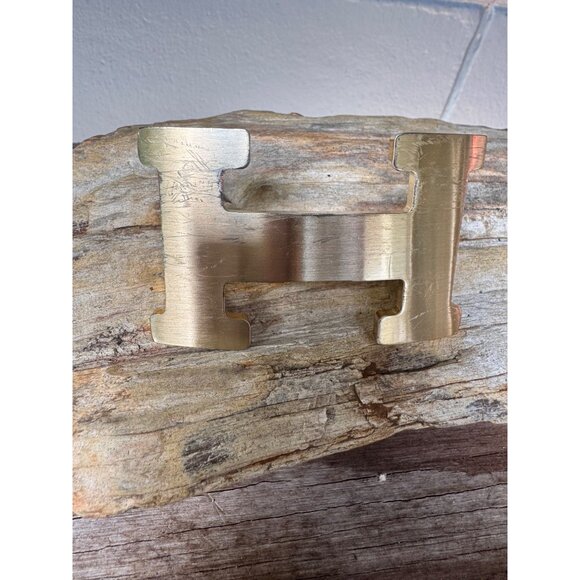Hermès H Constance Belt Buckle Gold Tone Brushed Finish Fits 32mm Strap - Picture 3 of 10